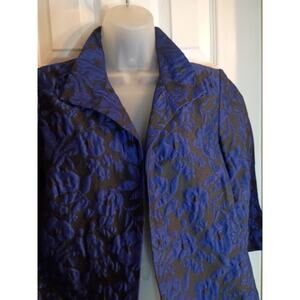 Ming Wang Open Blazer Blue Black S Office Classic